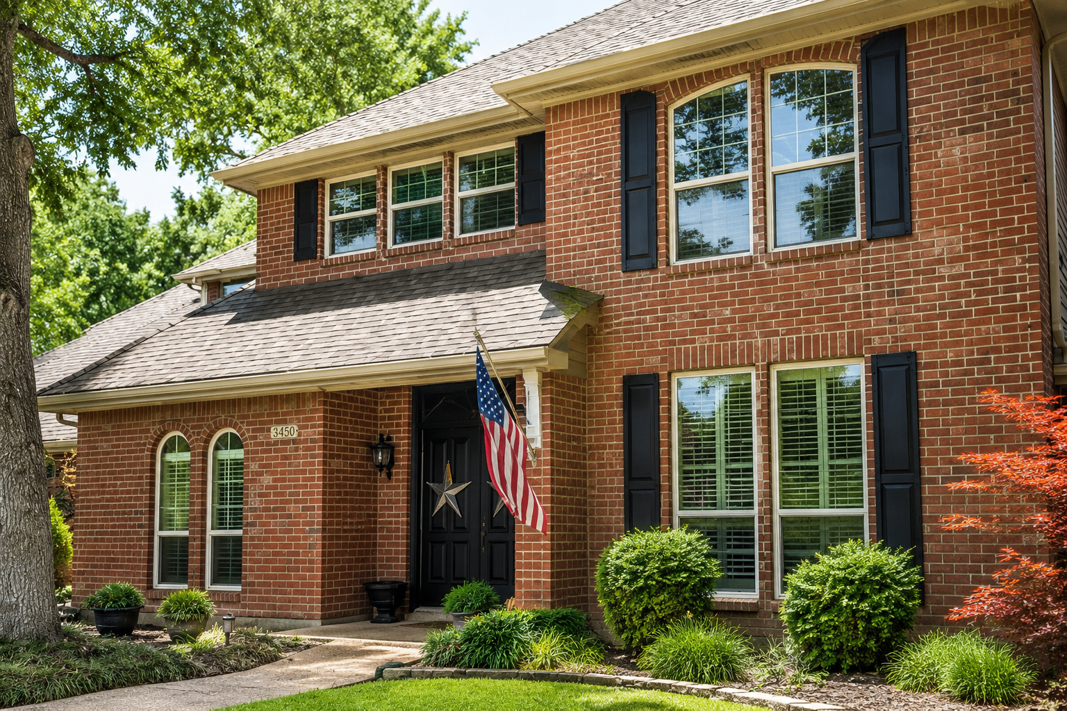 Brick Colonial — Full Exterior Wash