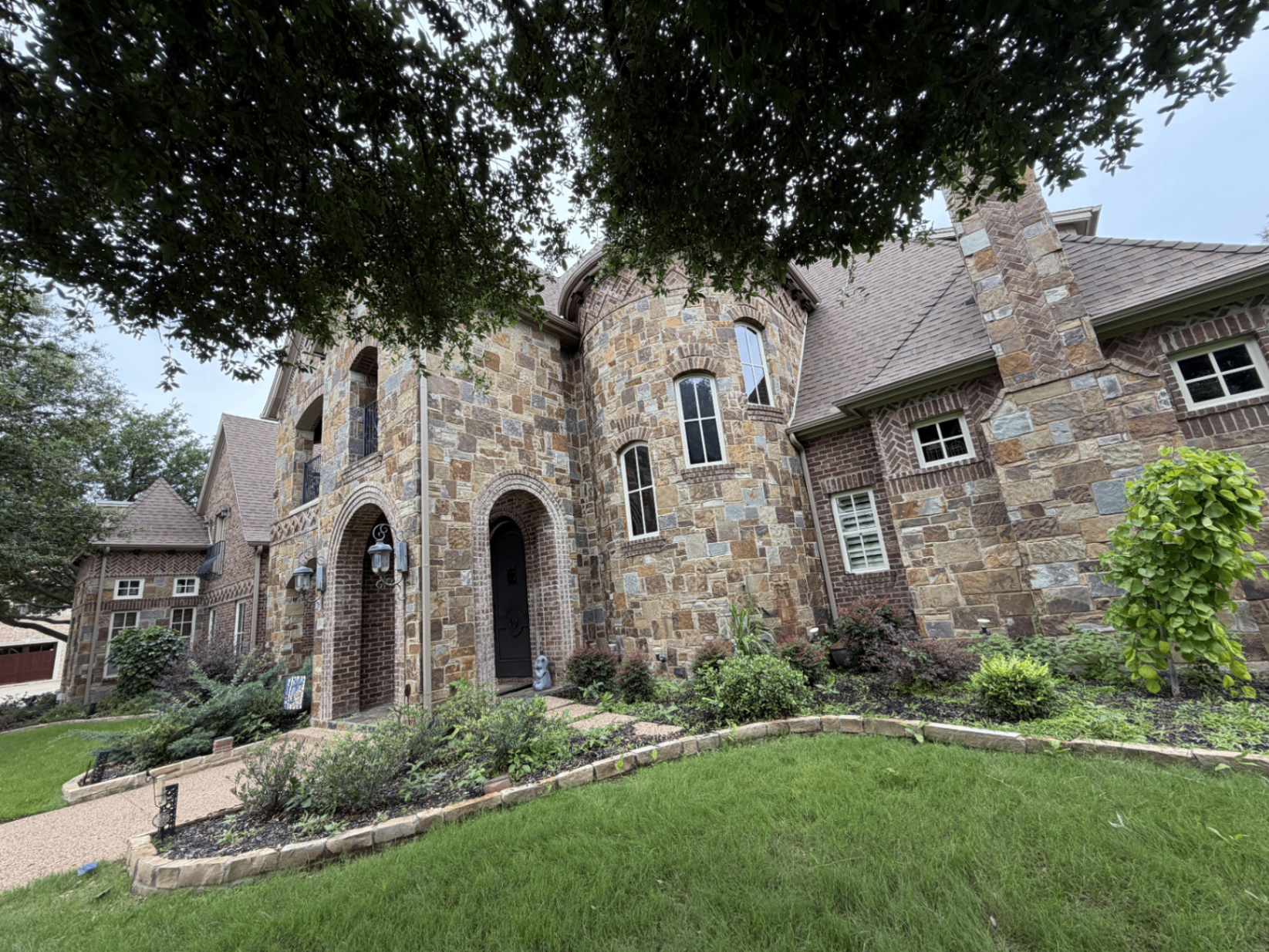 Shelton Dr Stone Estate — Deep Exterior Detail